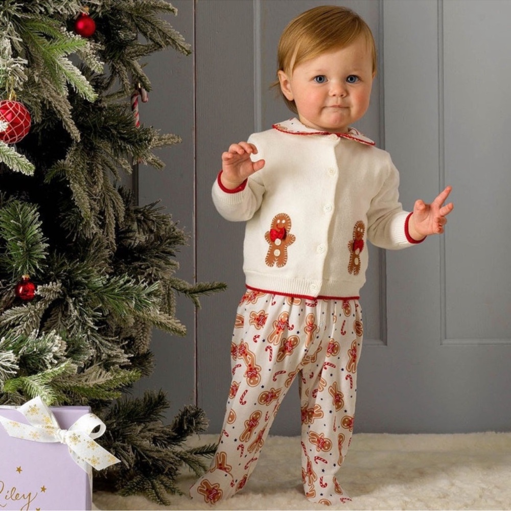 NWT RACHEL RILEY  GINGERBREAD APPLIQUE CARDIGAN